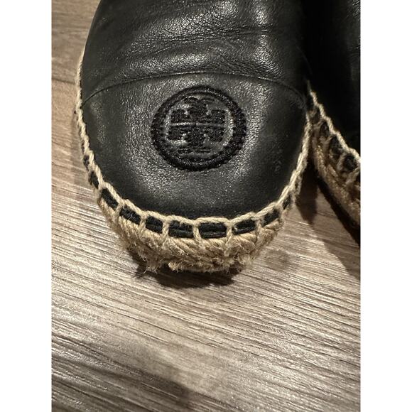 Tory Burch Black Leather Espadrille Size 7M - READ DESCRIPTION - Picture 9 of 13
